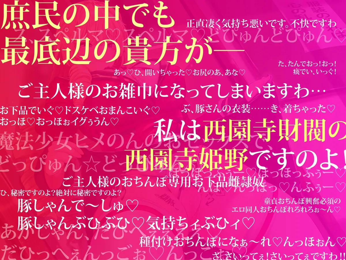 催眠魔法lesson2 高飛車令嬢 西園寺姫野 お下劣ド下品調教(洗脳、オホ声) 催眠魔法lesson2 高飛車令嬢 西園寺姫野 お下劣ド下品調教(洗脳、オホ声)