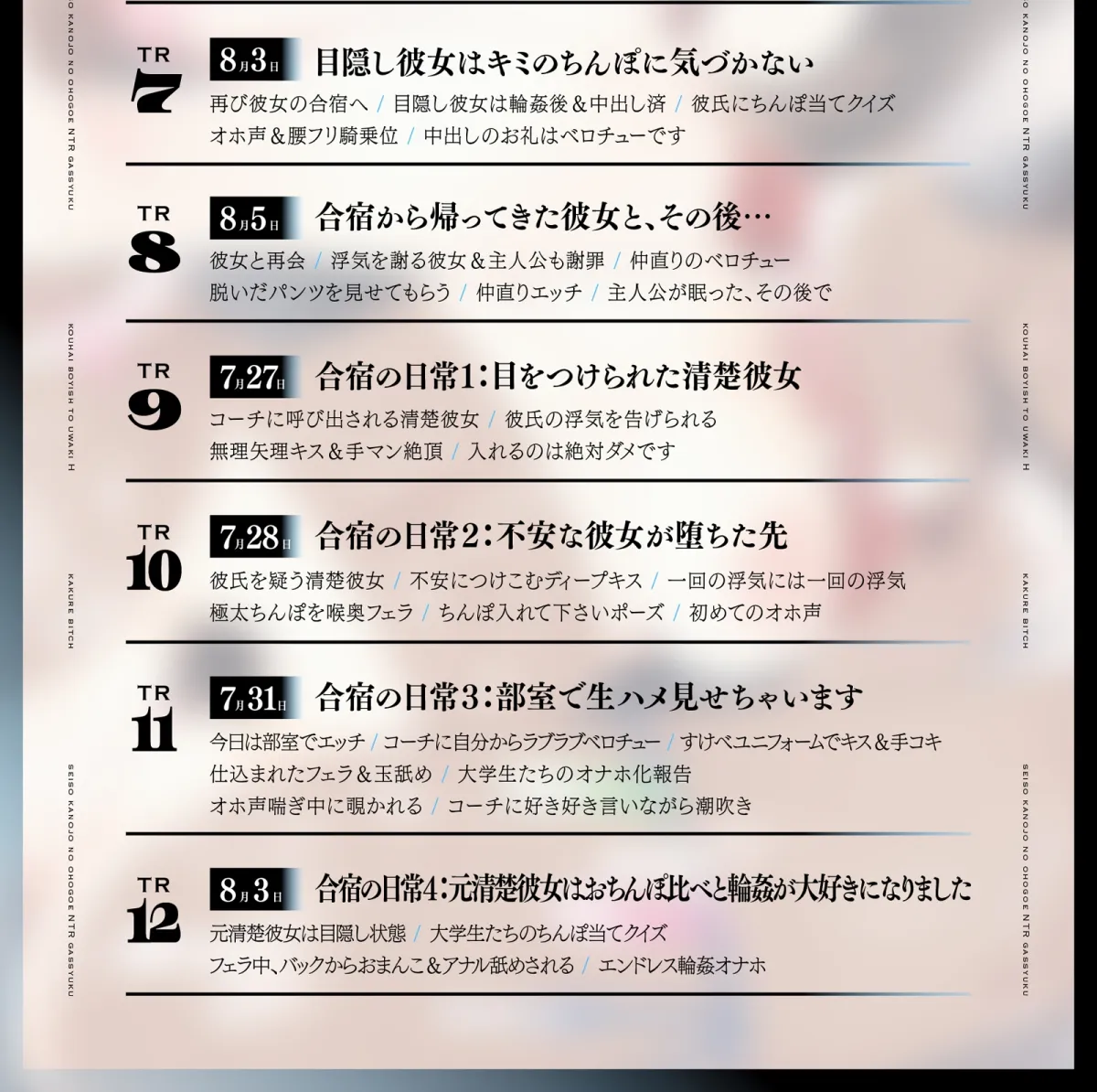 【逆NTR×NTR】隠れビッチ~清楚彼女のオホ声NTR合宿×後輩ボーイッシュと浮気エッチ~【KU100】 【逆NTR×NTR】隠れビッチ~清楚彼女のオホ声NTR合宿×後輩ボーイッシュと浮気エッチ~【KU100】