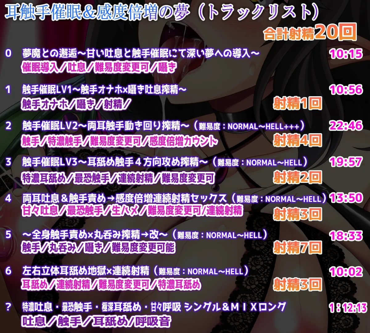 【耳触手】みみサキュIX ~過去最高感度・快感倍増カウントダウン触手責めで耳イキしまくる夢~【射精20回・感度調整触手実装】 【耳触手】みみサキュIX ~過去最高感度・快感倍増カウントダウン触手責めで耳イキしまくる夢~【射精20回・感度調整触手実装】