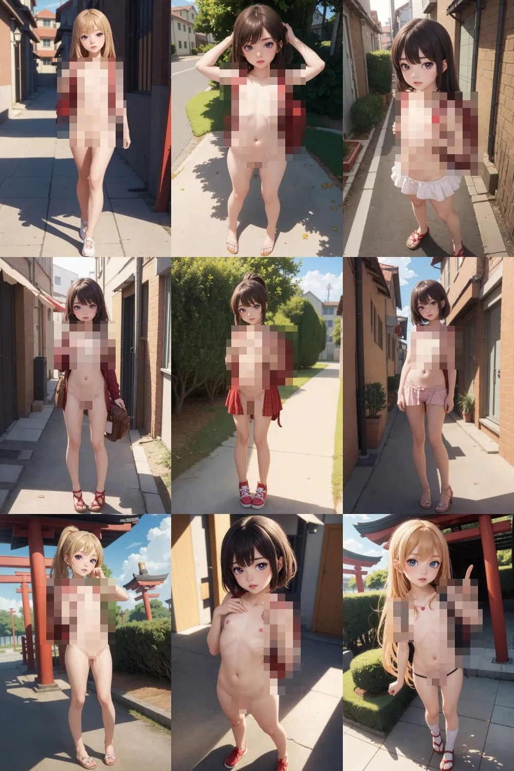 【JS】裸ランドセル少女の一日〜朝から晩まで