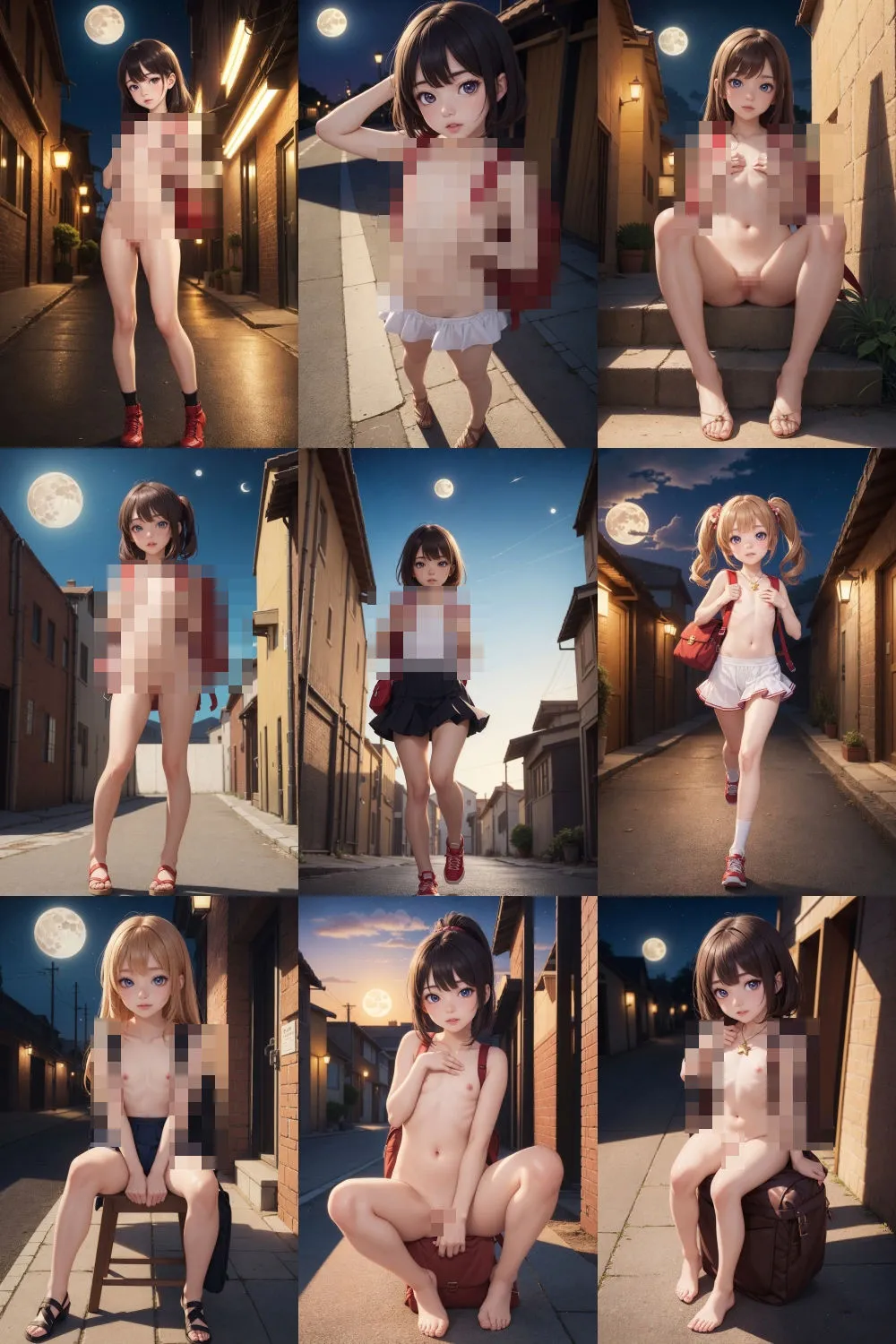 【JS】裸ランドセル少女の一日〜朝から晩まで