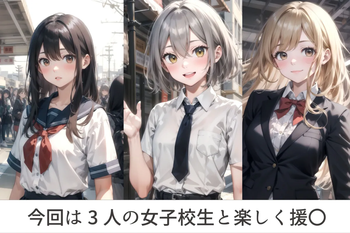 女子校生3人と中出し援助交際 女子校生3人と中出し援助交際