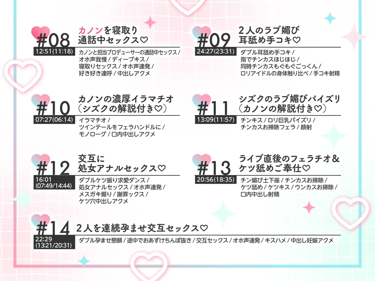 【CV:大山チロル 柚木つばめ】Wメスガキアイドルがチンカス汚ちんぽに媚び媚びご奉仕してくれるお話♪【イラスト:oekakizuki】