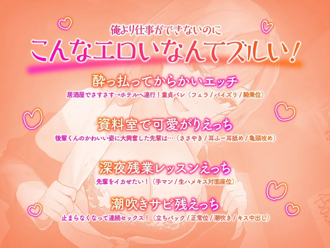 アホで積極的すぎる先輩OLといちゃいちゃ残業えっち【KU100】