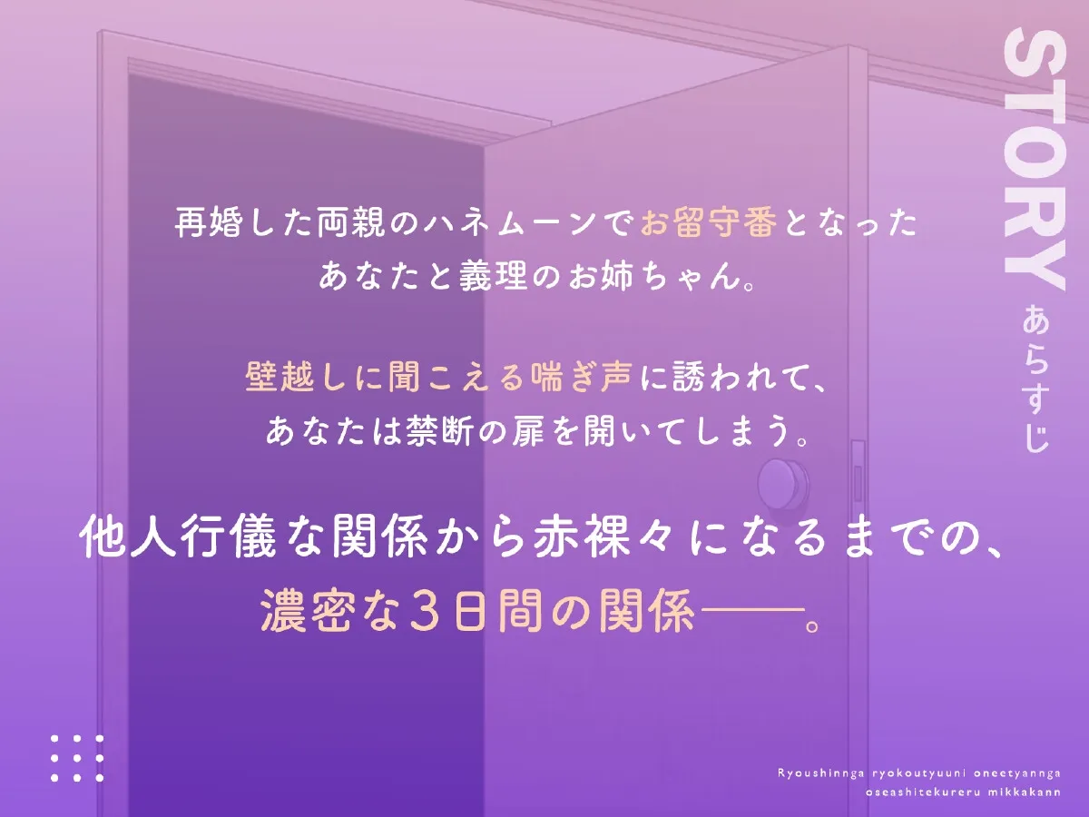 【バイノーラル】両親が旅行中にお姉ちゃんがお世話してくれる3日間