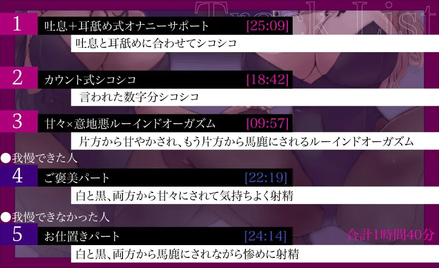 色違い双子エルフの甘々×罵倒のドスケベサンドイッチ射精我慢 手加減なしの命令で、クソマゾモード全開になるオナニーサポート 色違い双子エルフの甘々×罵倒のドスケベサンドイッチ射精我慢 手加減なしの命令で、クソマゾモード全開になるオナニーサポート