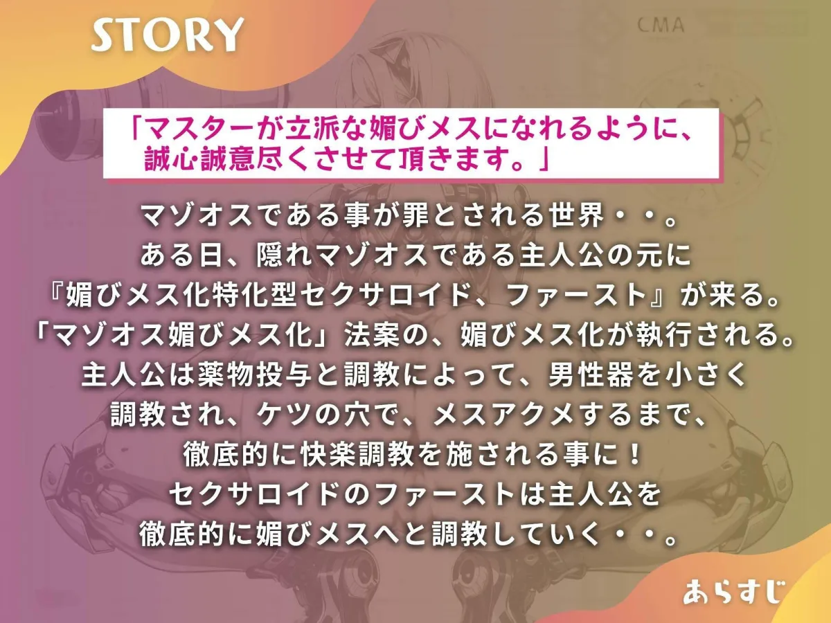 マゾオス去勢初号機セクサロイド 〜マスターが立派な媚びメスになるまで、ご奉仕致します〜 【KU100】 マゾオス去勢初号機セクサロイド 〜マスターが立派な媚びメスになるまで、ご奉仕致します〜 【KU100】