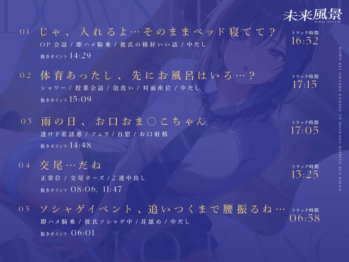 ダウナー系おまんこカノジョと放課後恋人セックス期間【挿入中囁き×妊娠同意プレイ】