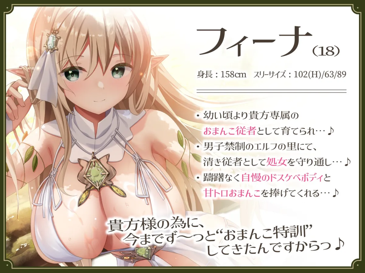 【⭐️10日間限定4大特典付き⭐️】異世界おまんこ従者。貴方の為に搾精あまトロおまんこしてくれる健気なエルフ【あまあま性処理】 【⭐️10日間限定4大特典付き⭐️】異世界おまんこ従者。貴方の為に搾精あまトロおまんこしてくれる健気なエルフ【あまあま性処理】