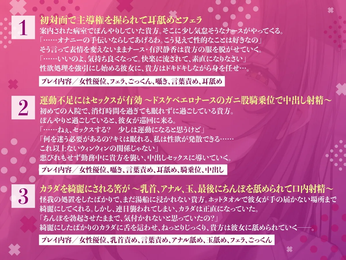 ドスケベダウナー看護師に主導権を握られて毎日絞りとられる関係