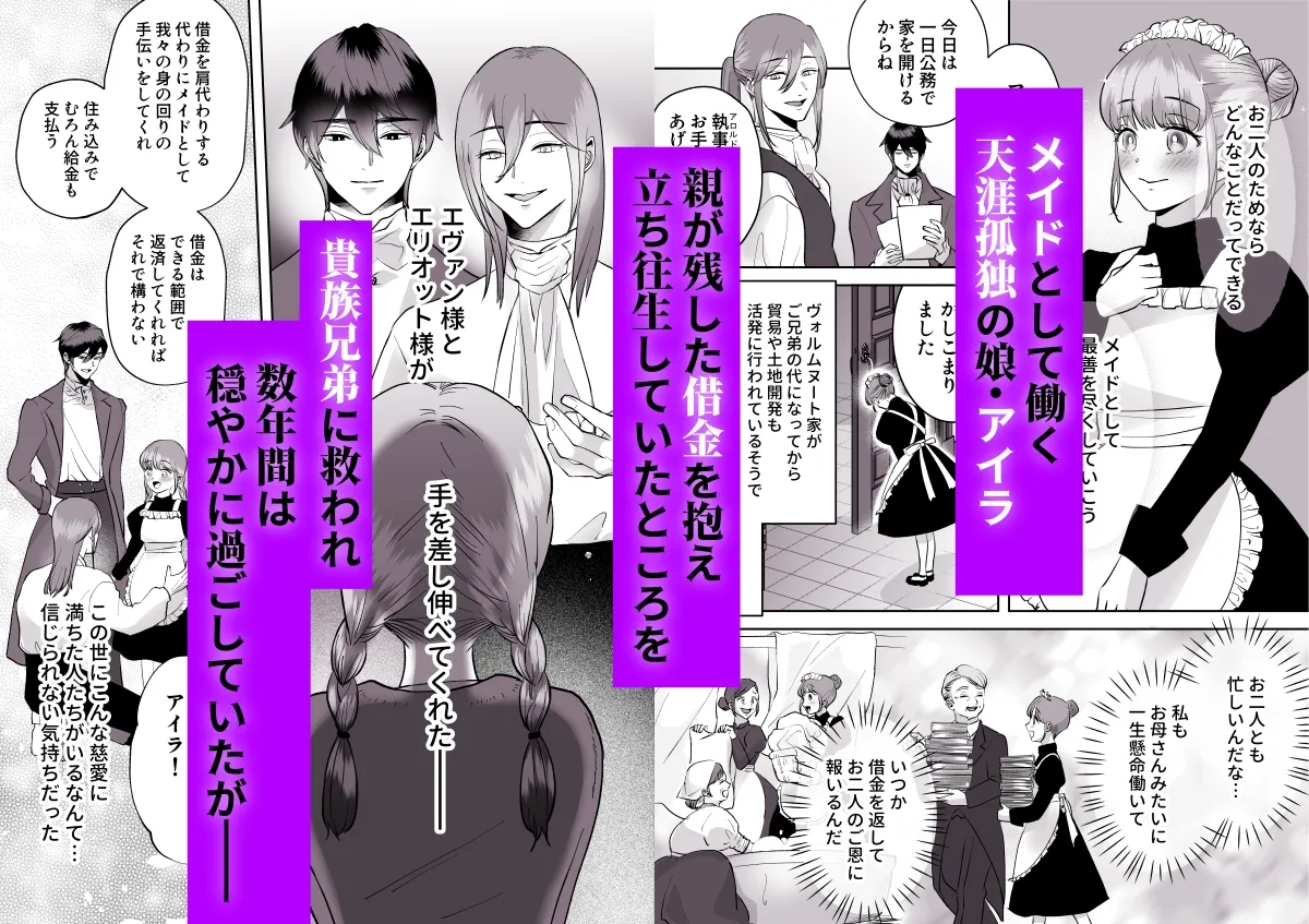 極貧メイドの私が貴族兄弟に溺愛される