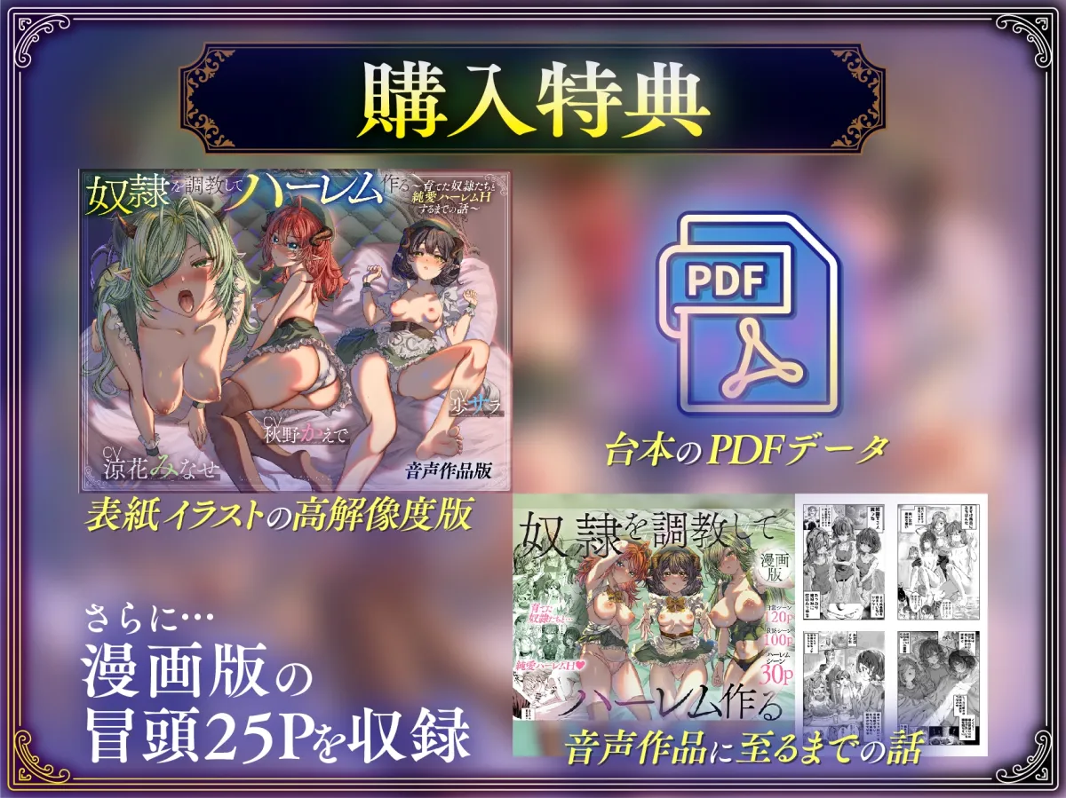 奴隷を調教してハーレム作る~育てた奴隷たちと純愛ハーレムHするまでの話~【音声版】 奴隷を調教してハーレム作る~育てた奴隷たちと純愛ハーレムHするまでの話~【音声版】