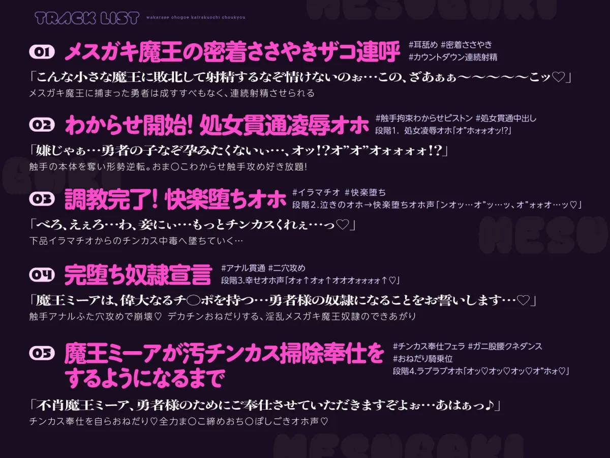 【わからせおまんこ】メスガキ魔王のぷに穴快楽堕ち調教【4段階オホ声】