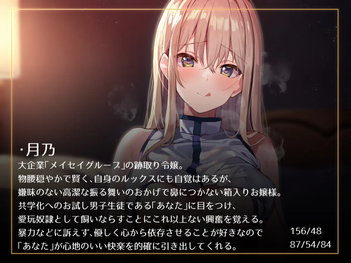 【やわらかマゾ向け終始女性優位】お嬢様だけの箱入り女学院で「愛玩マゾ奴隷」として買われる僕。【過激な陵辱なし+寵愛イチャあまエンド】 【やわらかマゾ向け終始女性優位】お嬢様だけの箱入り女学院で「愛玩マゾ奴隷」として買われる僕。【過激な陵辱なし+寵愛イチャあまエンド】