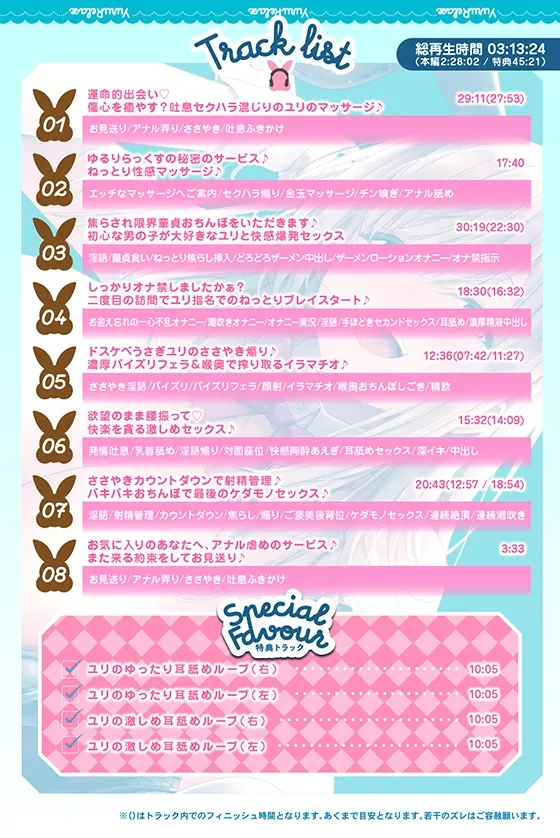 ✨9大特典付き✨えっちなバニーがお出迎え♪癒し処ゆるりらっくす~ドスケベバニー華衒ユリの童貞さんを誘惑マッサージ~ ✨9大特典付き✨えっちなバニーがお出迎え♪癒し処ゆるりらっくす~ドスケベバニー華衒ユリの童貞さんを誘惑マッサージ~