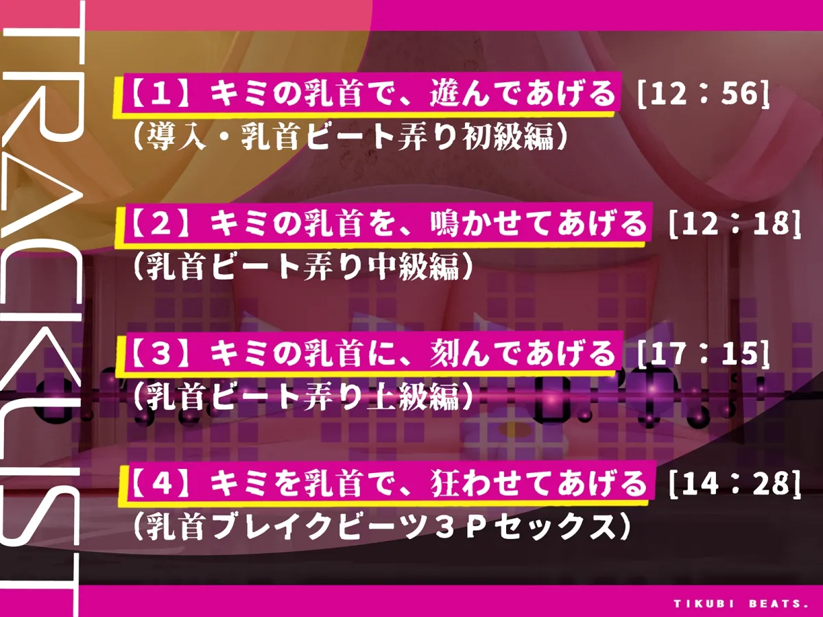 【かんたん乳首開発】乳首ビーツ!～音に合わせて「ぜったいに」手が止められない!ガクガク膝が震えてよだれを垂れ流す新感覚の乳首開発!!～