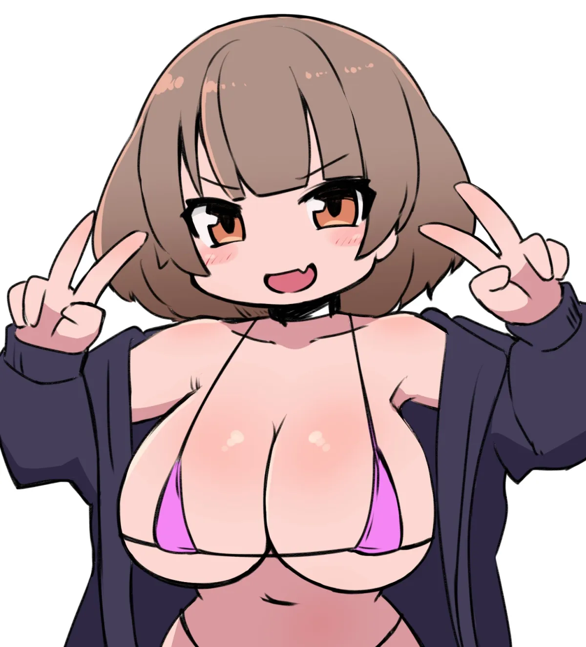 マイクロビキニ巨乳メスガキ即堕ち2コマ集