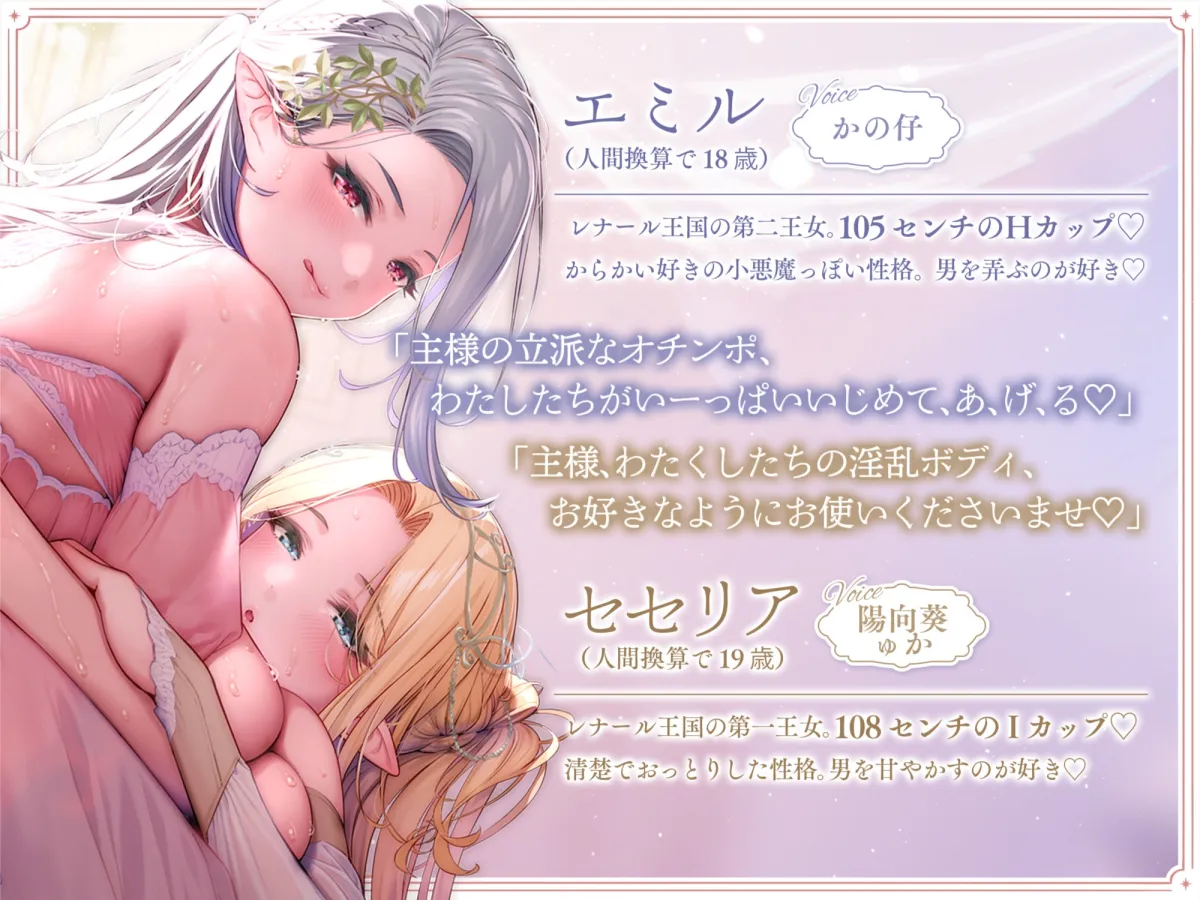 媚び媚び爆乳ドスケベエルフ王女姉妹と濃密子作り生活 ~主様、国民全員孕ませてくださいませ~ 媚び媚び爆乳ドスケベエルフ王女姉妹と濃密子作り生活 ~主様、国民全員孕ませてくださいませ~