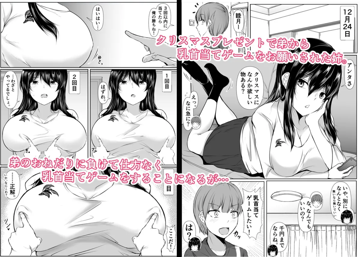 どさくさに紛れて押しに弱い姉と乳首当てゲームした結果 どさくさに紛れて押しに弱い姉と乳首当てゲームした結果