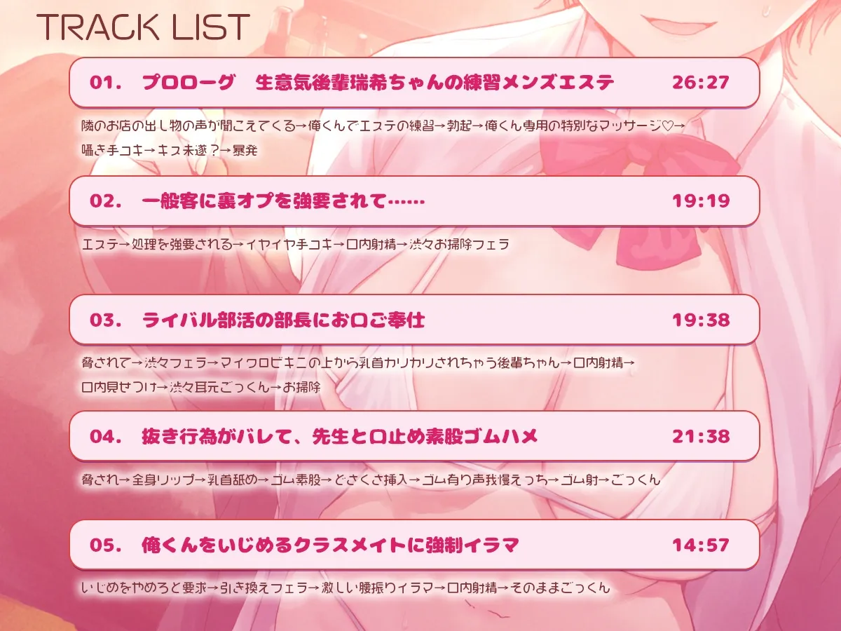 学園祭メンズエステ~絶対俺のことが好きな生意気文芸部後輩ちゃんが裏オプ満載で寝取られちゃう~ 学園祭メンズエステ~絶対俺のことが好きな生意気文芸部後輩ちゃんが裏オプ満載で寝取られちゃう~
