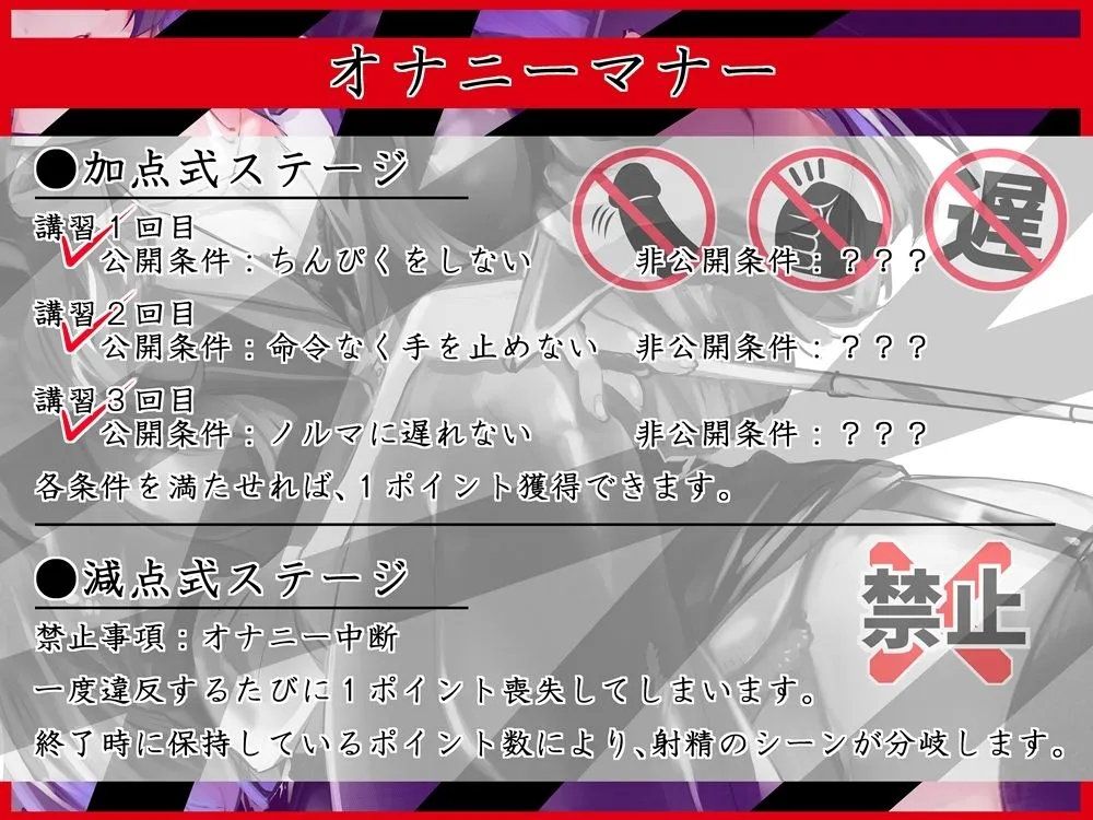 酷！オナニーマナー講習  冷淡な講師に採点されるオナサポゲーム