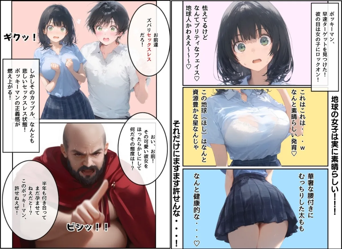 とんでも!ボッキーマン。〜彼氏の前で彼女を寝取ってボッキー!の巻〜 とんでも!ボッキーマン。〜彼氏の前で彼女を寝取ってボッキー!の巻〜