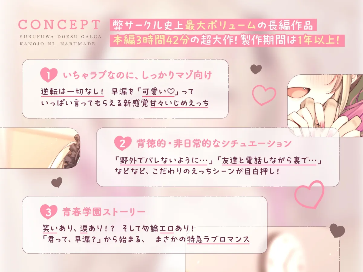 【本編3時間42分!】ゆるふわドSギャルがカノジョになるまで～早漏を「可愛い」っていっぱい言ってもらえる!甘々いじめえっち×青春学園ストーリー～