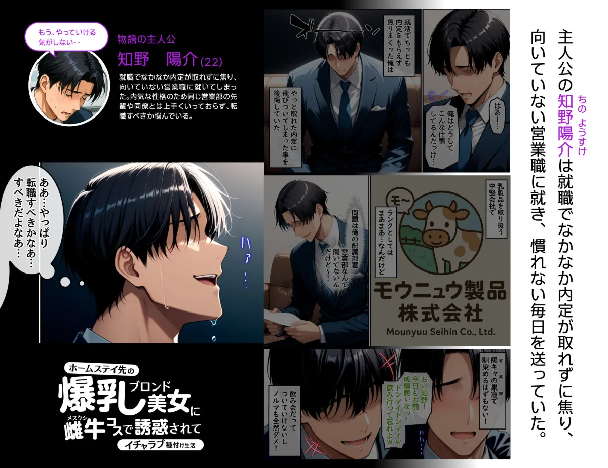 ホームステイ先の爆乳ブロンド美女に雌牛コスで誘惑されてイチャラブ種付け生活