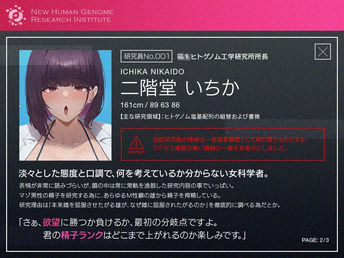 【マゾ男性向け】マッドサイエンティストの精子ランク付オナサポゲーム