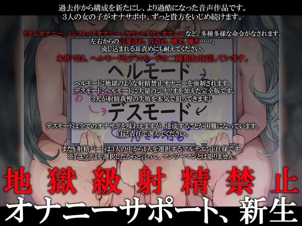 【6/4まで早期購入特典付属！】ボリュームMAX！地獄級射精禁止オナニーサポートREBOOT♡ 悪い子たちにボコボコにされる音声