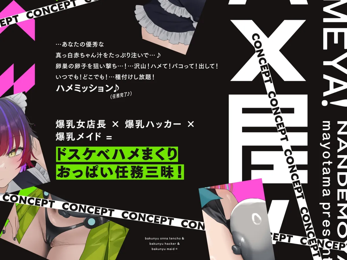 【5/19日まで 早期限定65大特典】【5時間×3人ハーレム×なんでも屋】新米エージェントのボクとドスケベ爆乳女ボス＆ハッカー＆メイド×3の秘密の子作りハメミッション♪