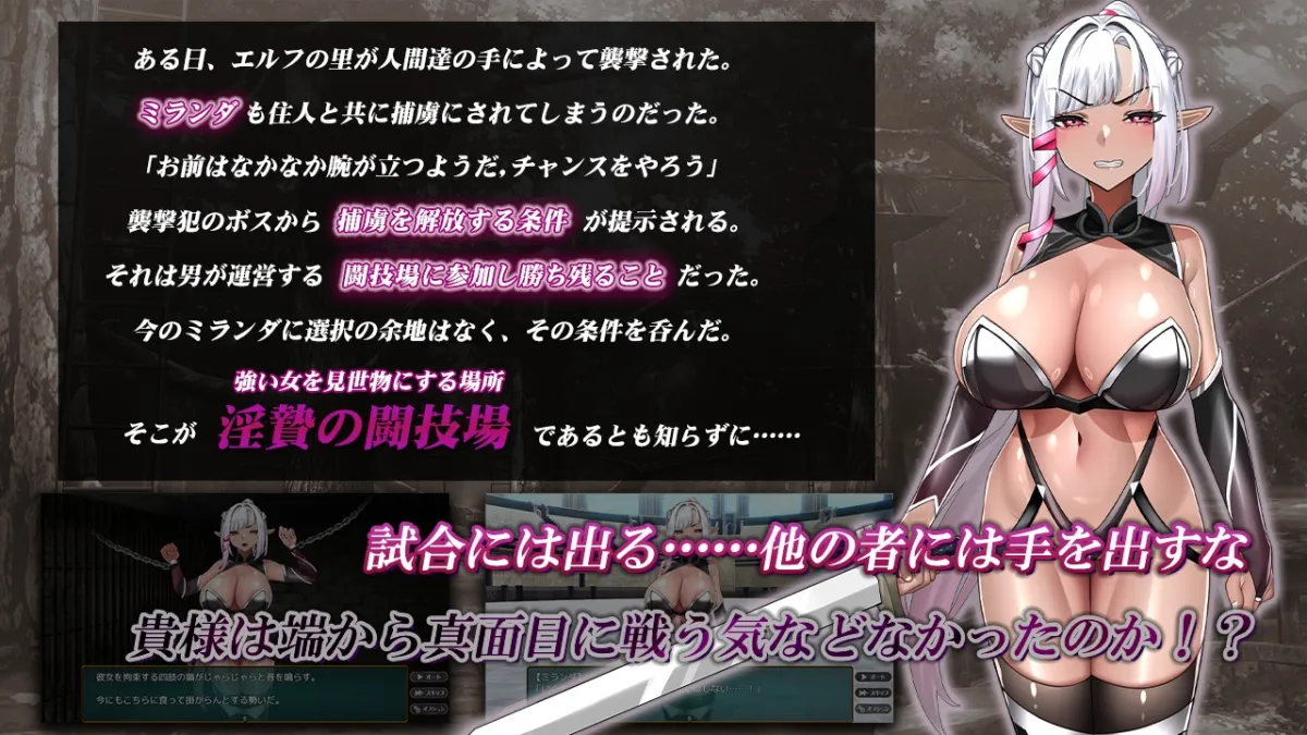 淫贄(いけにえ)の闘技場 -ダークエルフの剣士ミランダ- 淫贄(いけにえ)の闘技場 -ダークエルフの剣士ミランダ-