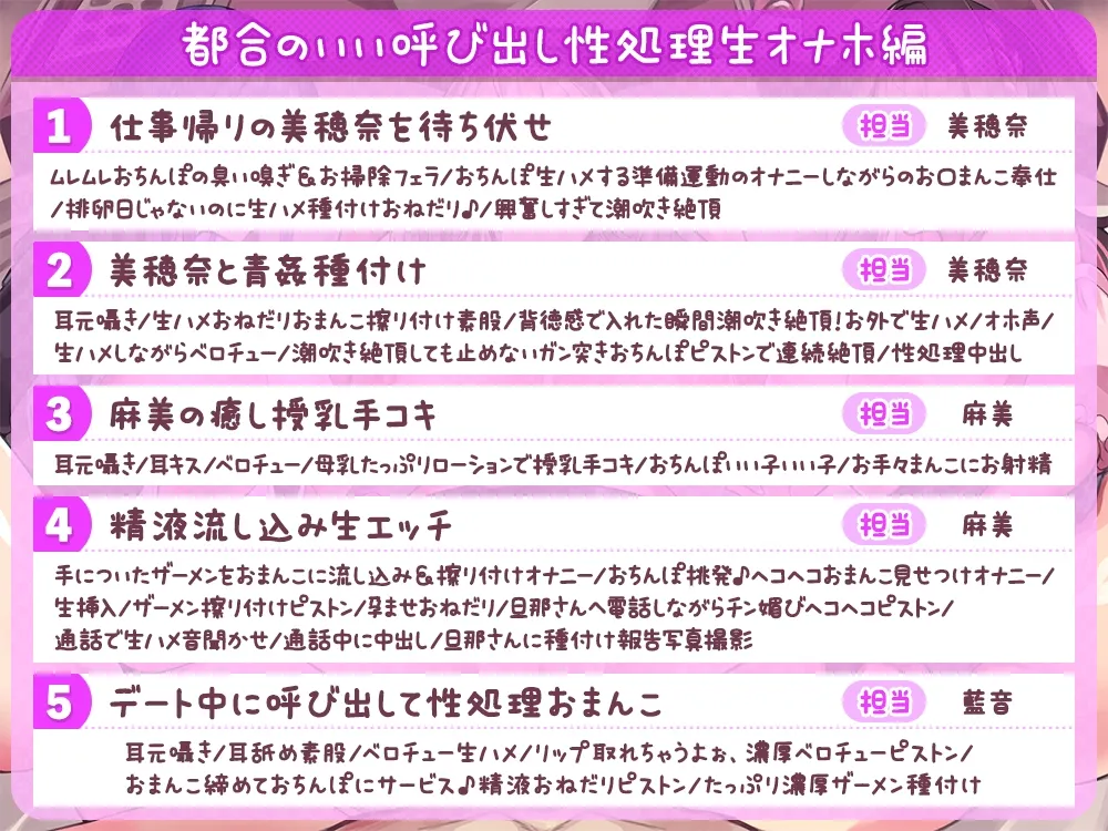【約6時間/全編媚び媚び孕ませおねだり】孕ませマッチングアプリ ～子供が欲しい女性に孕ませ中出しするだけの簡単なお仕事です♪～