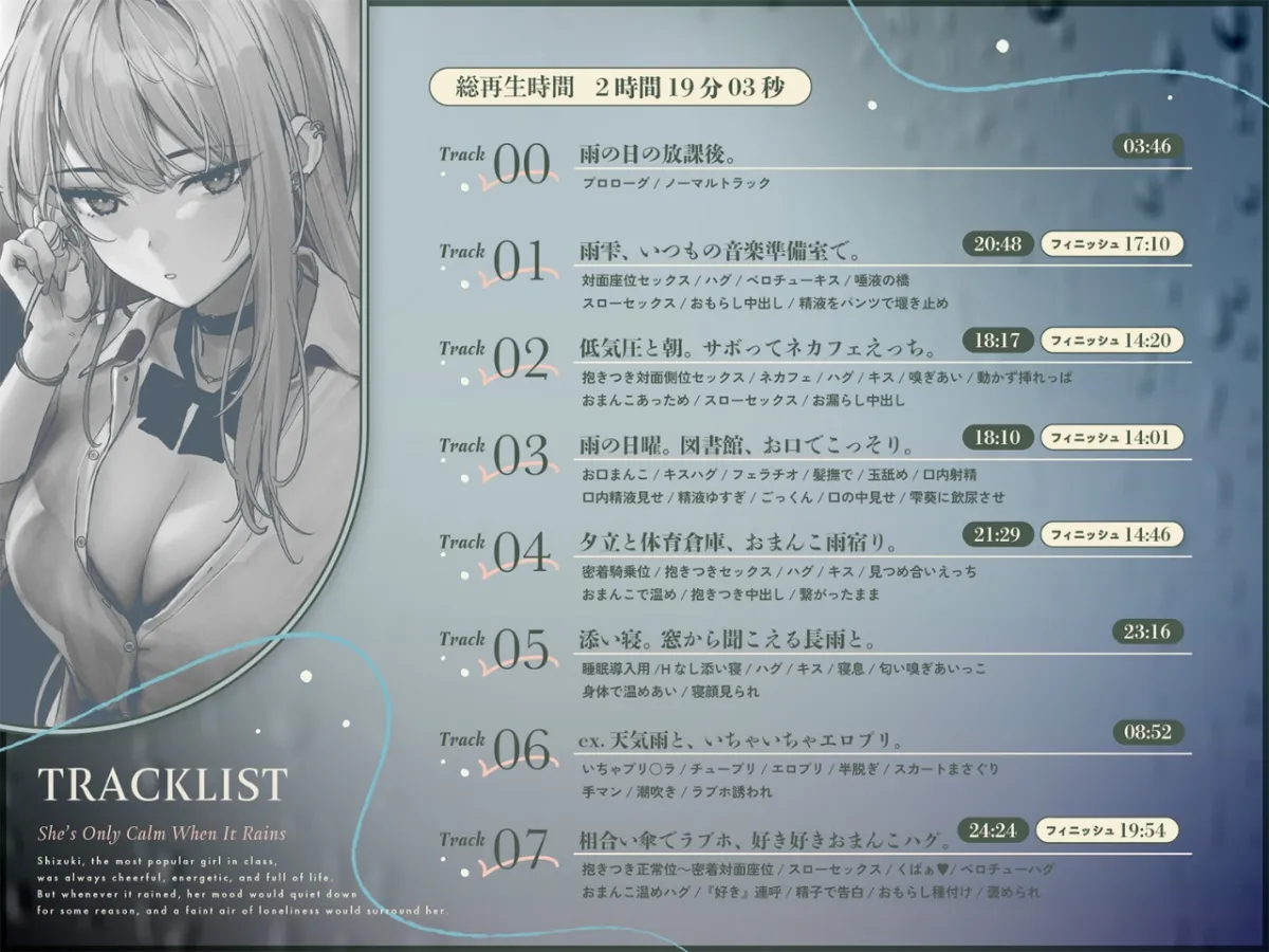 【雨音ASMR】ギャルと放課後と、雨雫。 【雨音ASMR】ギャルと放課後と、雨雫。