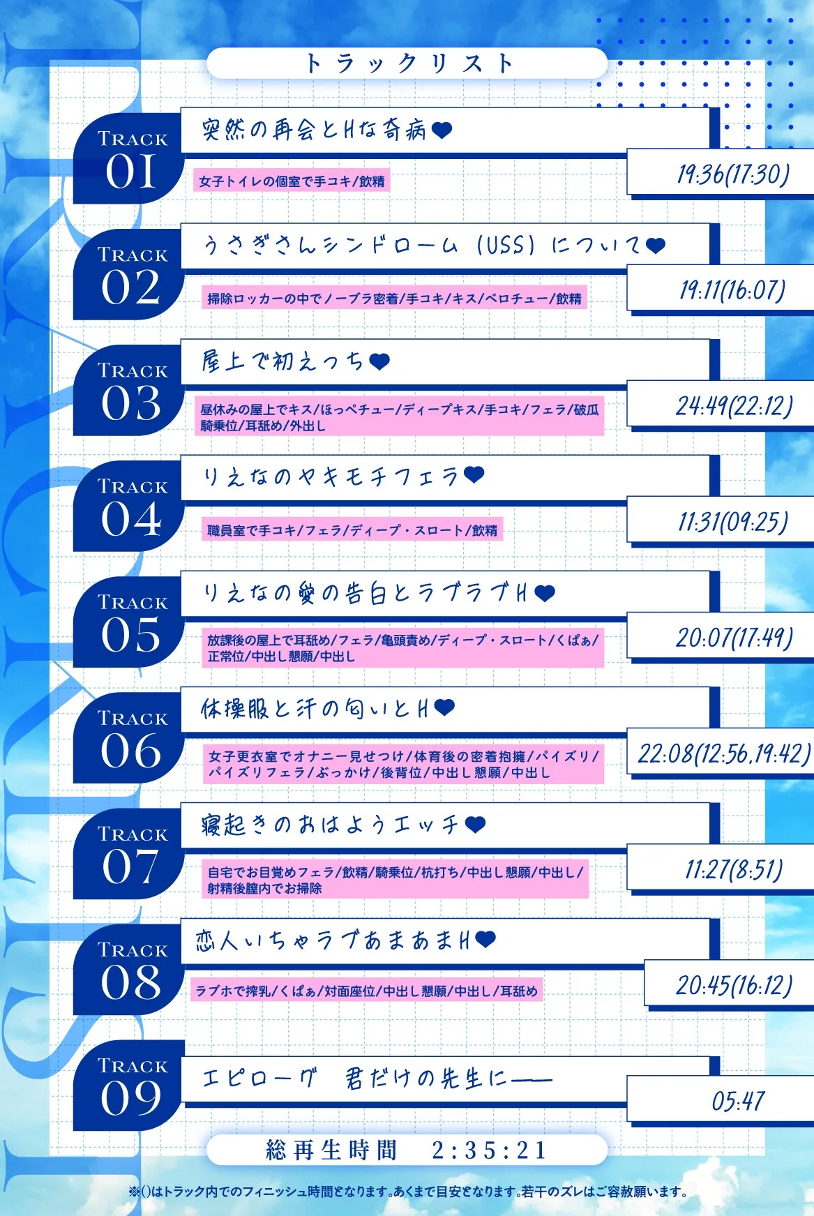 【たっぷり尺のLive2Dを含む7大特典付き】発情うさぎ少女病♡ 突然Hになっちゃう年下幼馴染JKといちゃらぶSEX治療×先生と教え子の学園青春ストーリー