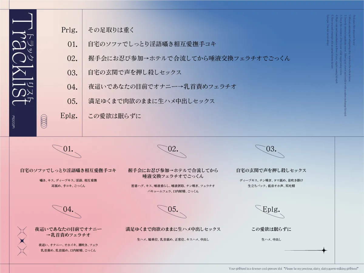 【長身グラドル男受け/28日間限定イラスト差分】君の彼女はダウナー・クールなグラビアアイドル ‘大切な僕だけの淫乱ドスケベ搾精彼女になってくれ’  【KU100】