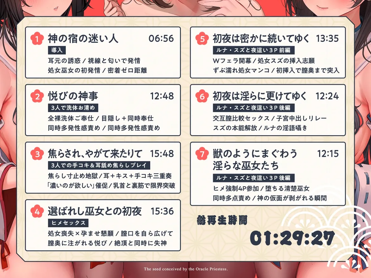 【巫女×孕精】神託の巫女に孕む種。♯気持ちよすぎて孕ませ ♯逆レ中出し ♯精液崇拝