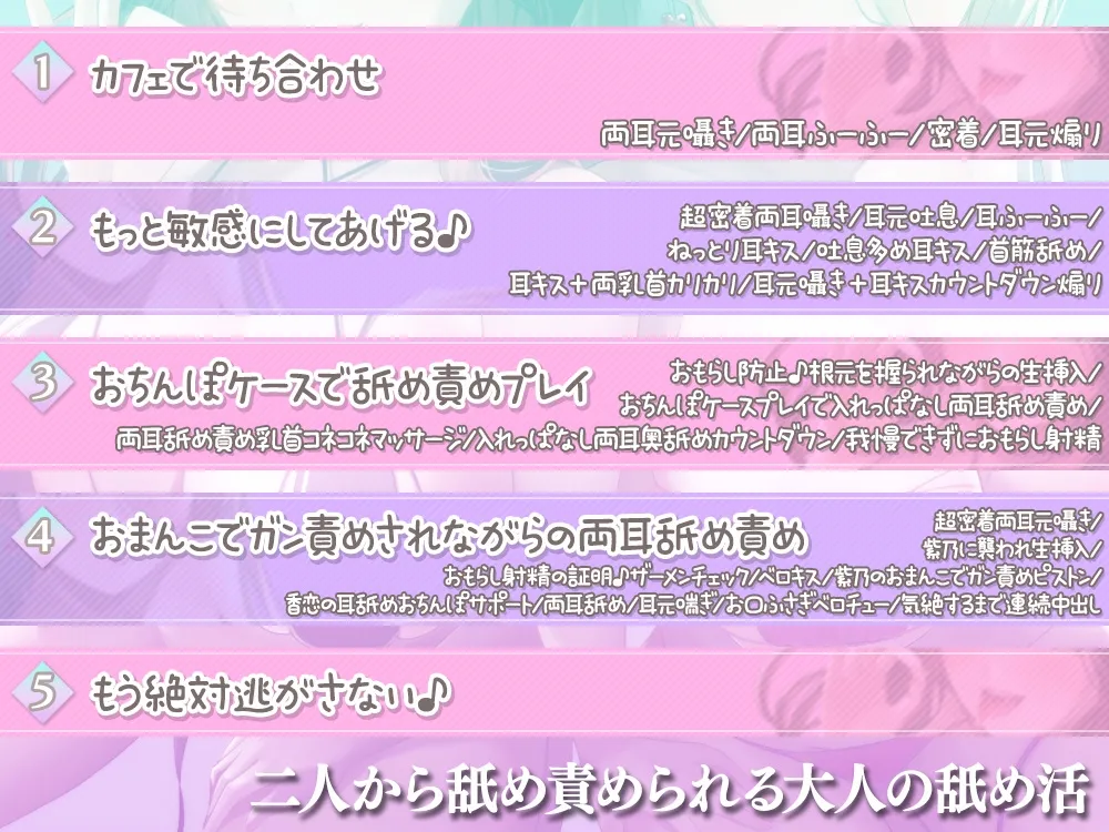【超絶舐め尽くし3時間半↑】大人の舌技で堕とされる『大人の舐め活』 ~両耳に両乳首☆左右からぎゅ~っと挟まれて腰が跳ねるほど舐め尽くされる全身開発♪~ 【超絶舐め尽くし3時間半↑】大人の舌技で堕とされる『大人の舐め活』 ~両耳に両乳首☆左右からぎゅ~っと挟まれて腰が跳ねるほど舐め尽くされる全身開発♪~