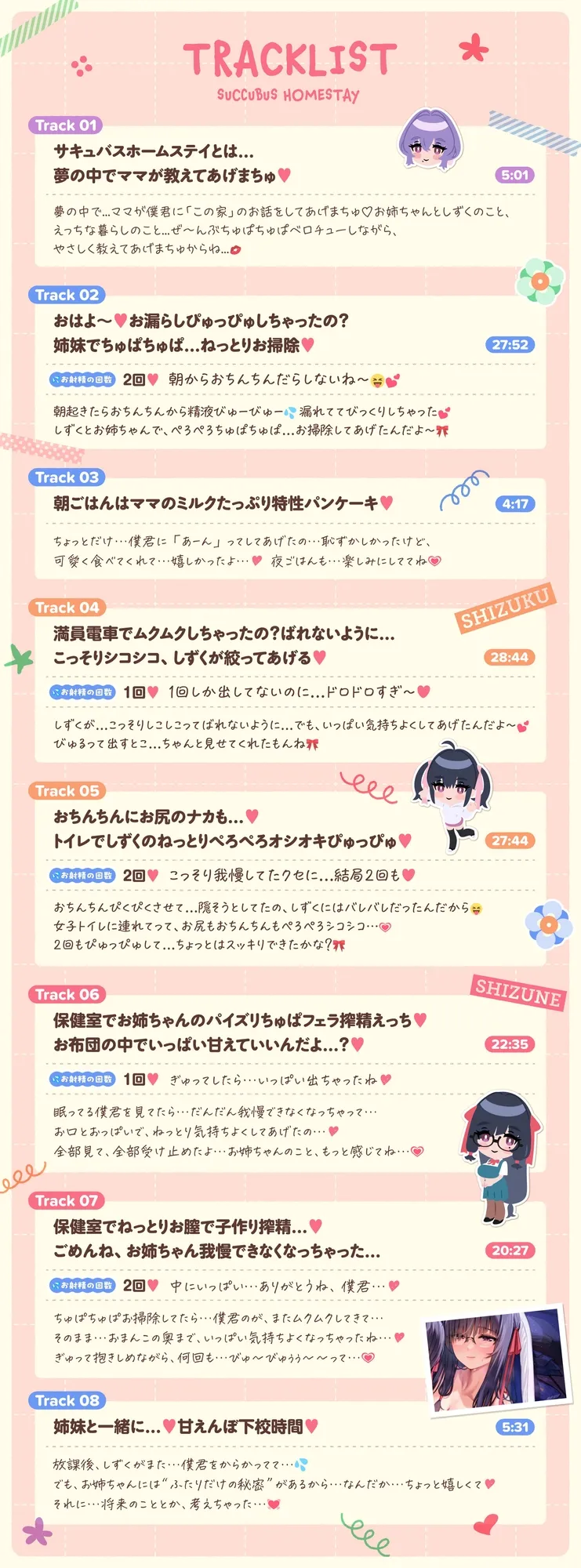 【たっぷり5時間】サキュバスホームステイ 姉妹とねっとりイチャらぶ性活 お射精たっぷり中出しえっち編 【たっぷり5時間】サキュバスホームステイ 姉妹とねっとりイチャらぶ性活 お射精たっぷり中出しえっち編