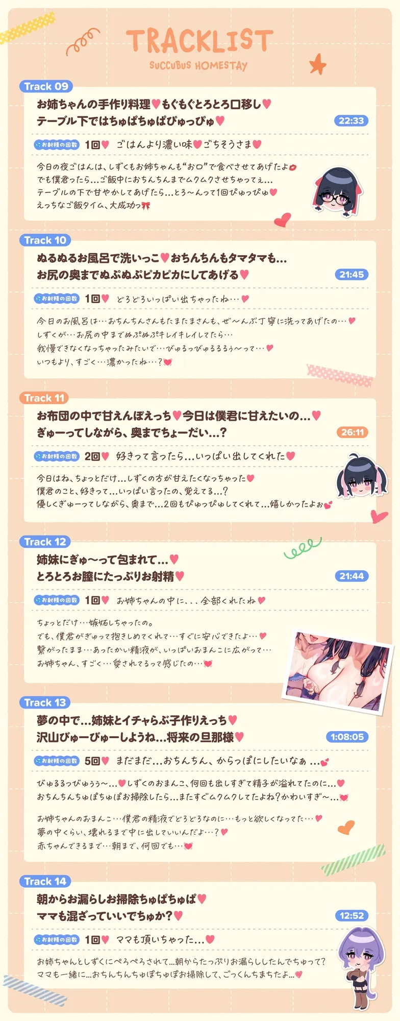 【たっぷり5時間】サキュバスホームステイ 姉妹とねっとりイチャらぶ性活 お射精たっぷり中出しえっち編 【たっぷり5時間】サキュバスホームステイ 姉妹とねっとりイチャらぶ性活 お射精たっぷり中出しえっち編