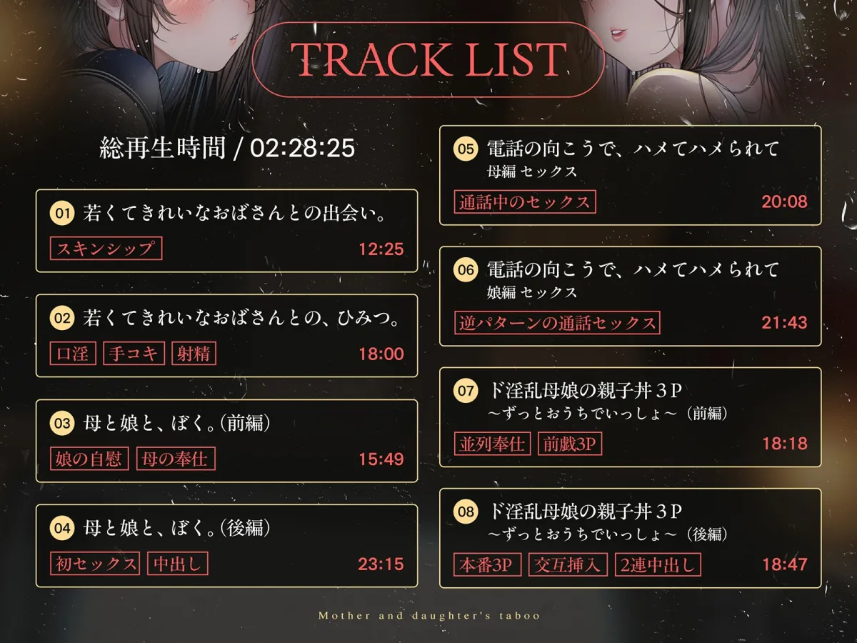 【親子丼】母娘の禁忌に濡れる秘堕 #夜○い3P #処娘喪失 #淫母