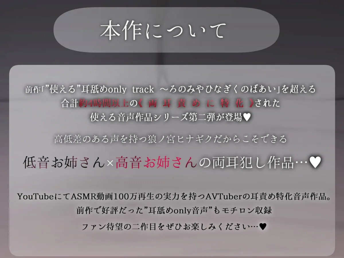 【合計4時間以上】”使える”両耳犯しonly track ～ろのみやひなぎくのばあい～【寝れる・ヌける・癒される】