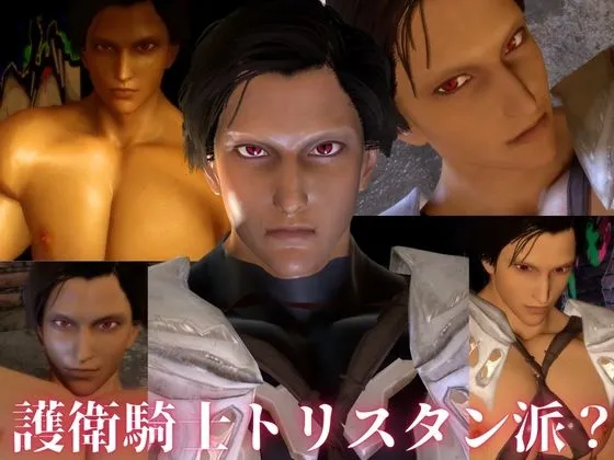 【記念作3D】秘密の路地裏野外3P！王女と団長大司教！美男美女トリスタンとエルネルに囲まれて…