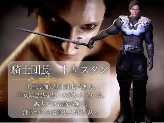 【記念作3D】秘密の路地裏野外3P！王女と団長大司教！美男美女トリスタンとエルネルに囲まれて…