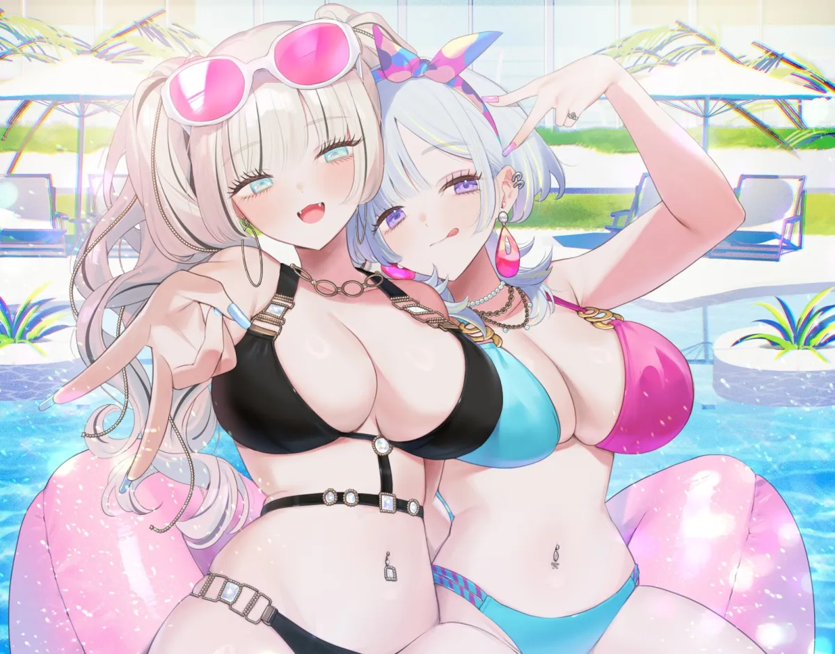【KU100】夏乳ハーレムinマリンパレス! デカパイ白ギャル逆ナンセックス♪
