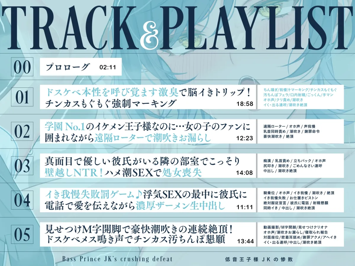 【全編潮吹き×壁越しNTR】低音王子様JKの惨敗～汚ちんぽに屈してクール崩壊メス鳴き浮気～