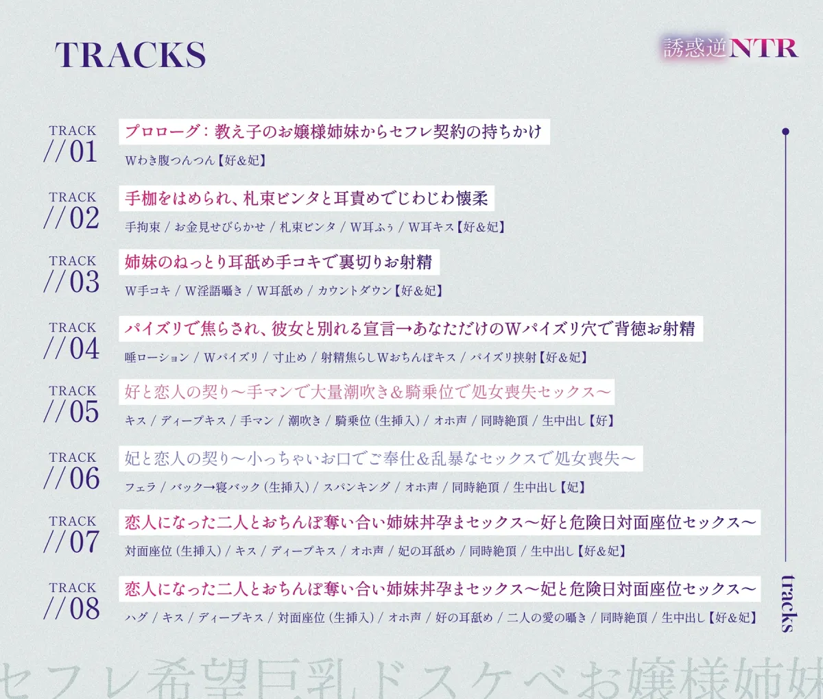 【処女作記念110円/ハート目発情差分付き】セフレ希望巨乳ドスケベお嬢様姉妹のねっとりじわじわ誘惑逆NTR ～彼女を裏切り年頃メスオナホ×2と背徳孕ませ交尾～