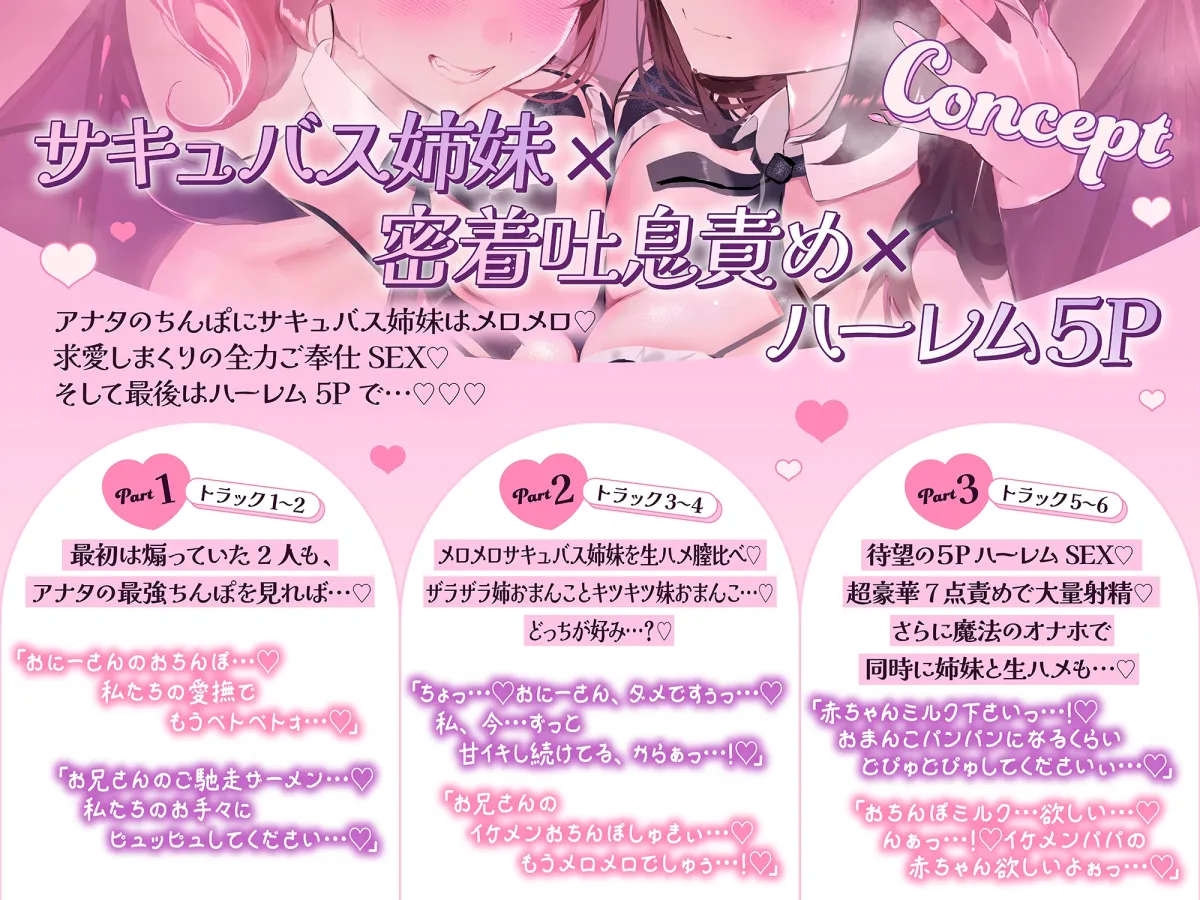 【♡5Pハーレム♡】W耳舐めサキュバスJK吐息リフレ♪ アナタの精液に沼った痴女姉妹に搾られまくる話♡ 【♡5Pハーレム♡】W耳舐めサキュバスJK吐息リフレ♪ アナタの精液に沼った痴女姉妹に搾られまくる話♡