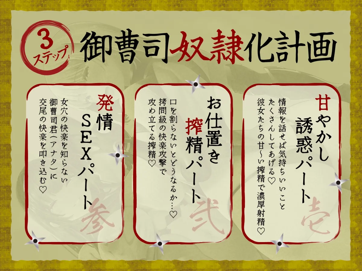 【逆レ】快楽○問搾精忍法帖〜どすけべ房中術でえろえろ○問〜