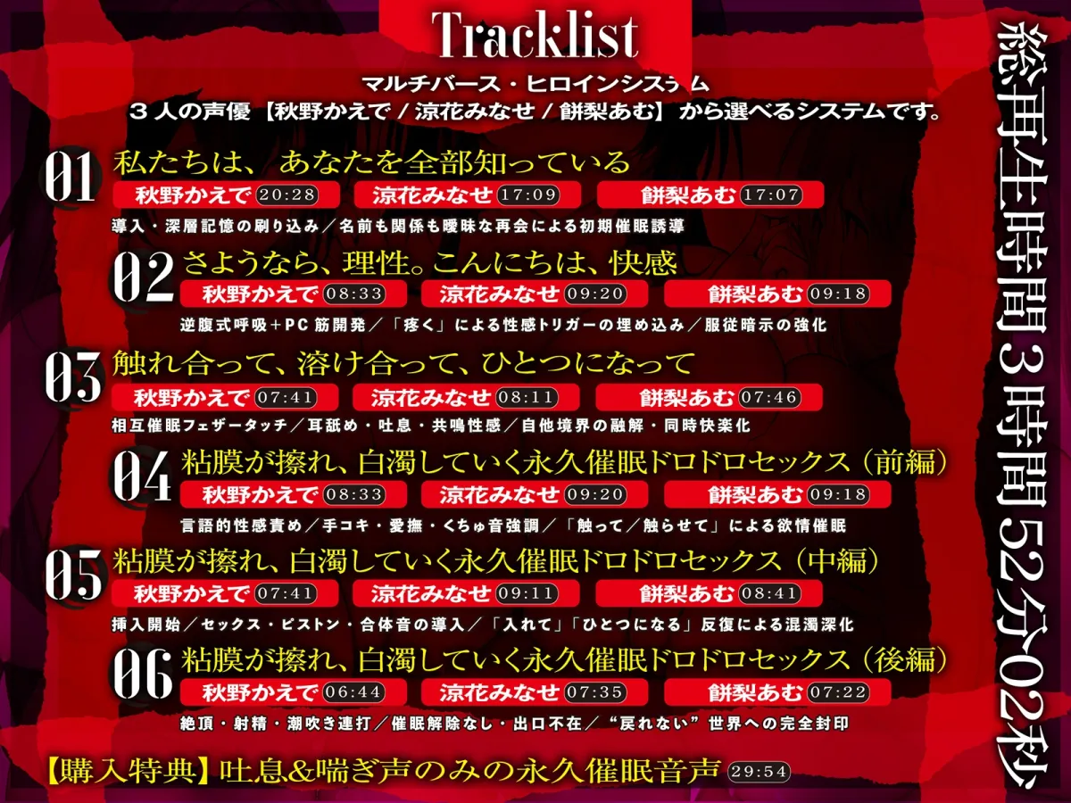 【⚠️催眠解除なし⚠️】永・久・催・眠・三・重・奏【3声優による3バージョン収録】